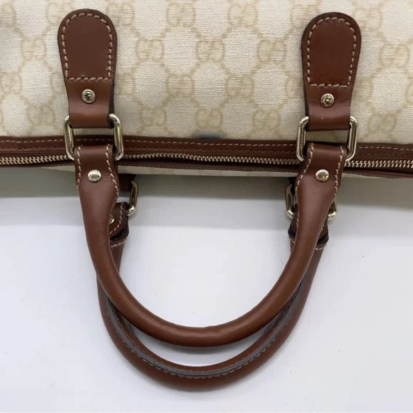 Gucci Cream and Brown Tote Bag with Signature GG Monogram - Picture 8 of 16